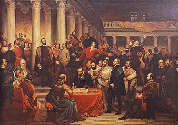 Compromise of the Dutch nobles, April 5th, 1566, by Edouard de Biefve (1808-1882) painted in 1849, Location TBD.